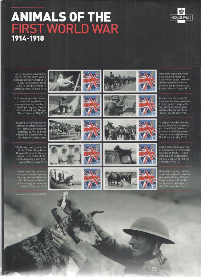 (image for) CS30 2015 Animals of the First World War Royal Mail Commemorative Sheet - Click Image to Close